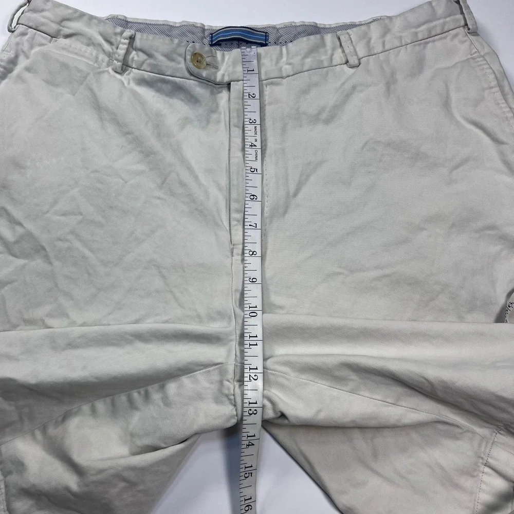 Peter Millar‎ Chino Shorts Mens 36 Stone Pima Cotton Flat Front Golf Casual